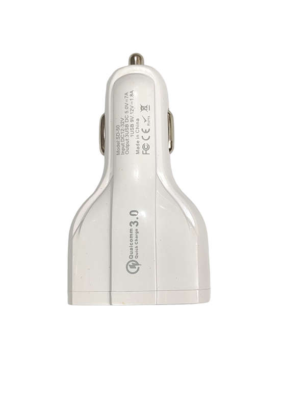 Fast Charging - 3 Port Car Charger 2 USB And 1 Type C  With Type Cable