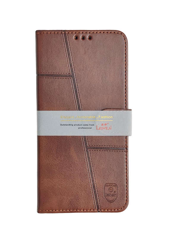Leather Flip Book cover with card Slot Compatible with Iphone 16