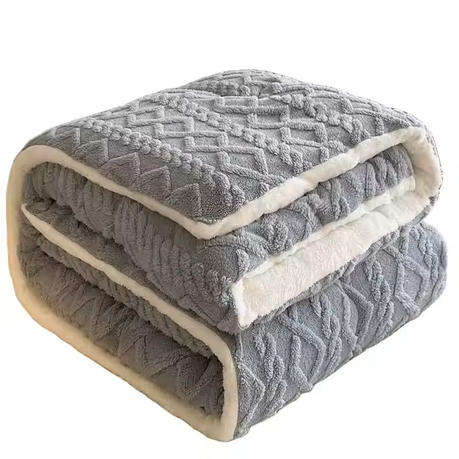 Luxury XL Thick Sherpa Fleece Blanket - 200 x 230 cm - Grey