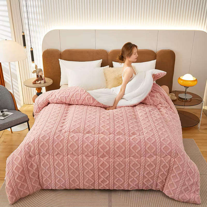 Luxury XL Thick Sherpa Fleece Blanket - 200 x 230 cm - Pink