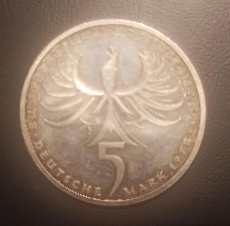 1978 Germany Balthasar Neumann CHURCH Vierzehnheiligen Silver 5 Mark Coin
