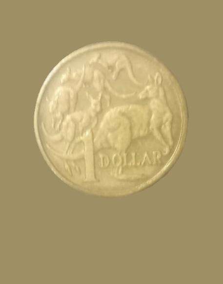 1984 Queen Elizabeth II Australia 1 Dollar Coin Kangaroos Reverse