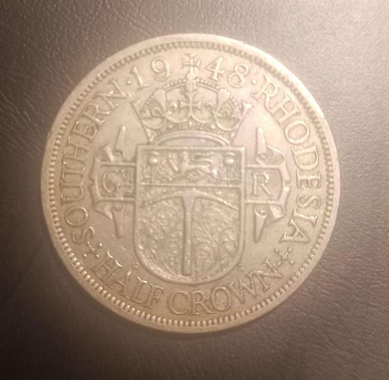 1948 SOUTHERN RHODESIA UK King George VI Shield Genuine 1/2 Crown