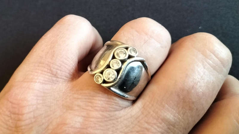 Silver 5 Stone Statement Ring