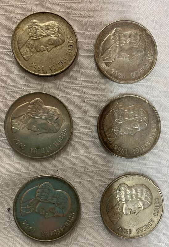 1966 South African 1Rand Silver SUID AFRIKA Coin