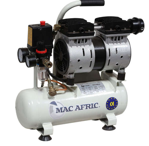 MAC AFRIC 6 Litre 0.75 KW (34 HP) 230 V Oil Free Air Compressor