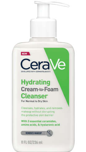 CeraVe Hydrating Cream-to-Foam Cleanser For Normal To Dry Skin 236ml