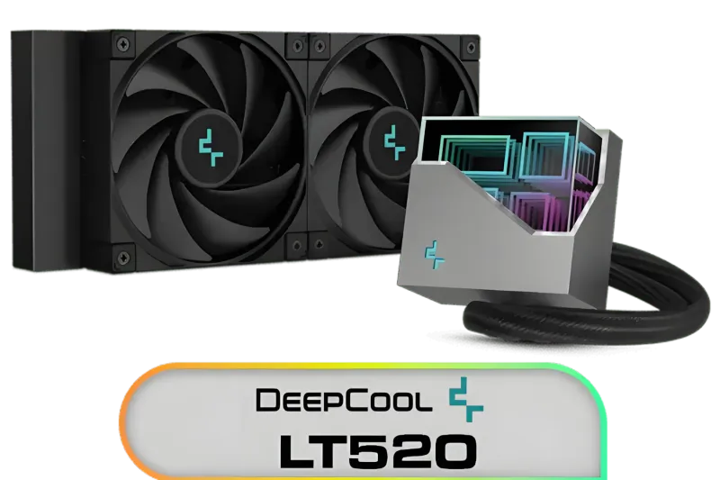 DeepCool LT520 High-Performance Liquid CPU Cooler - Sleek Black Design