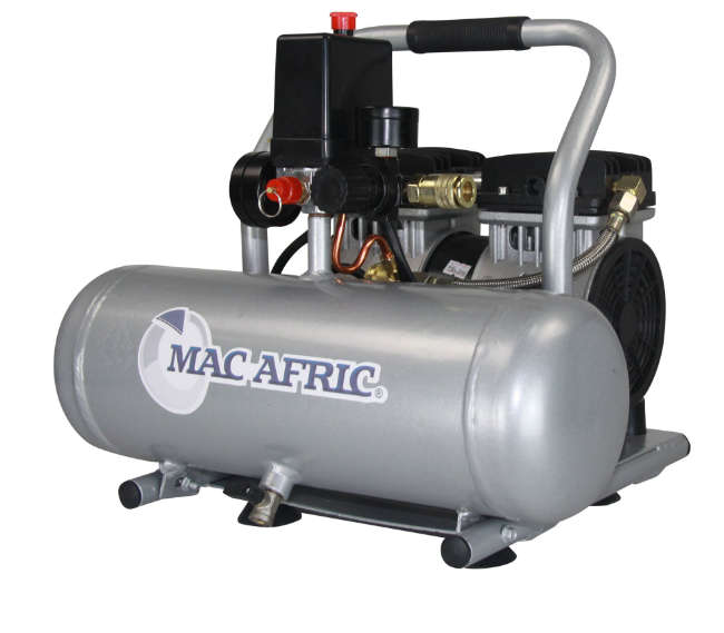 MAC AFRIC 6 Litre 0.75 KW (3/4 HP) 230 V Oil Free Air Compressor (Aluminium Tank)
