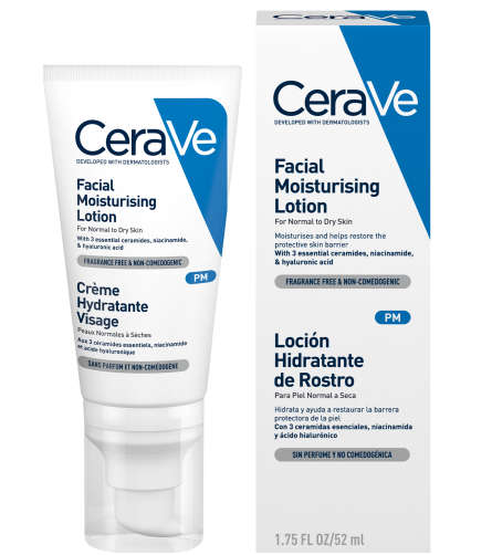 CeraVe Facial Moisturising Lotion Night Cream For Normal To Dry Skin 52ml