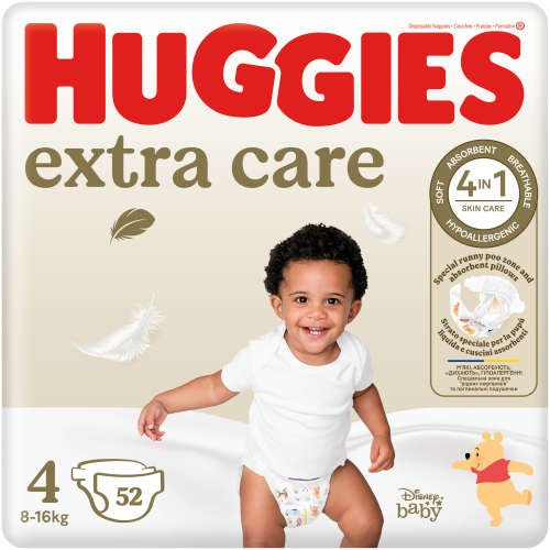 Huggies Extra Care Nappies Value Pack Size 4 52's