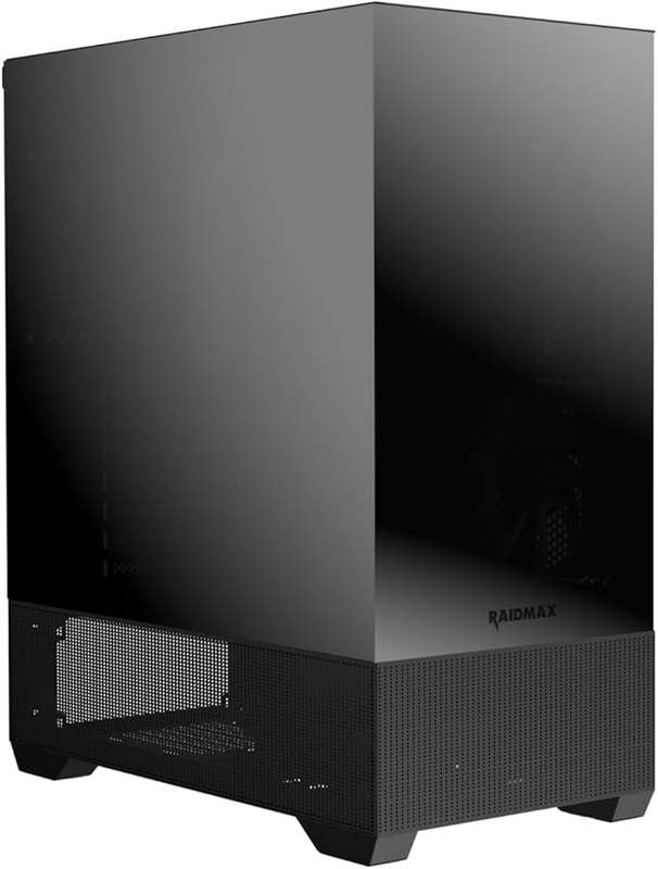 Raidmax 801 Air Chrome Micro-ATX Mini-ITX ARGB Gaming Mid-Tower Case, Black