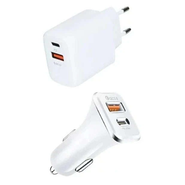 Supa Fly 38W Dual USB PD Wall + Car Charging Kit