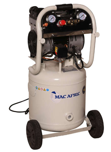 MAC AFRIC 40 Litre 1.5 KW (2 HP) 230 V Vertical Oil-Free Silent Air Compressor