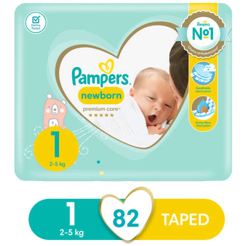 Pampers Premium Care Nappies Size 1 82's