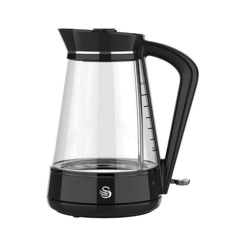 Swan 1,7 Litre Glass Jug Kettle Black SGK6