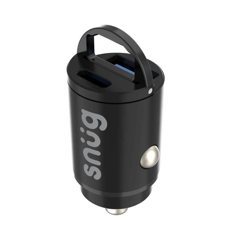 Snug Dual Port Mini Car Charger PD/USB 30W  Black
