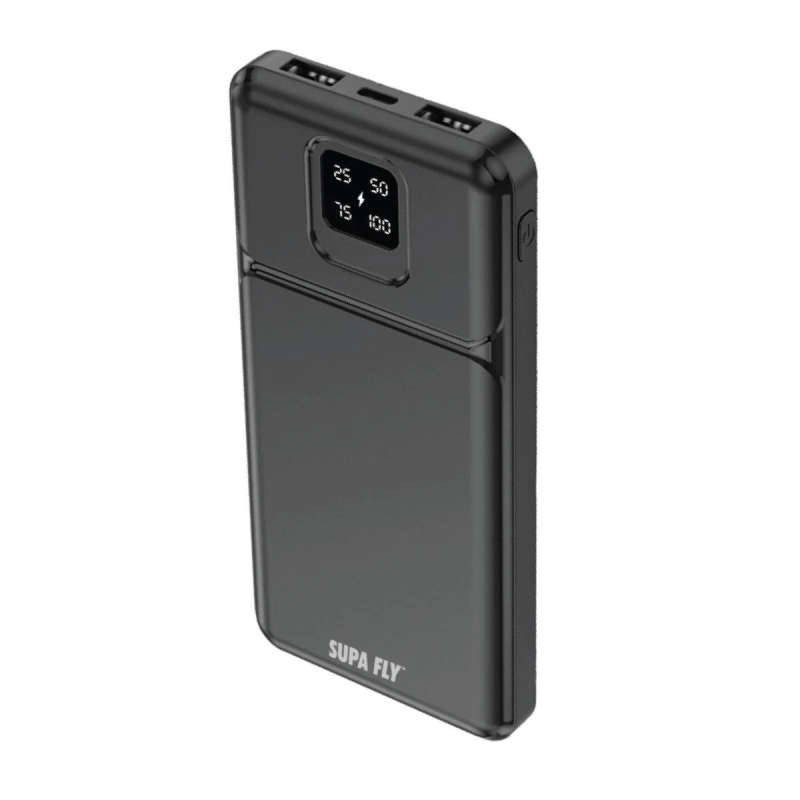 Supa Fly 10000mAh Fast Charging Power Bank - Black