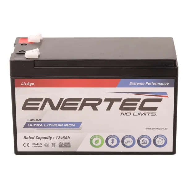 12V 6Ah Enertec Lithium-Ion Household and Security Battery