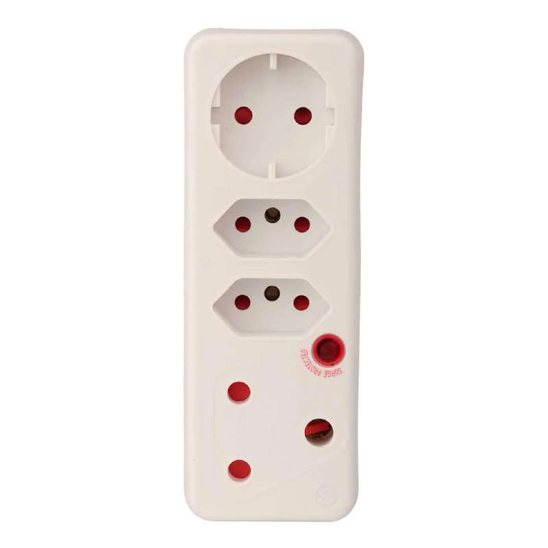 SWITCHED 4-Way Medium Surge Adaptor with Schuko  White