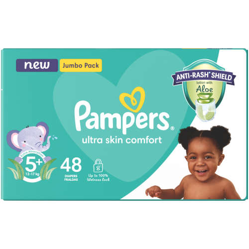 Pampers Baby Dry Nappies Jumbo Pack Size 5+ 48's