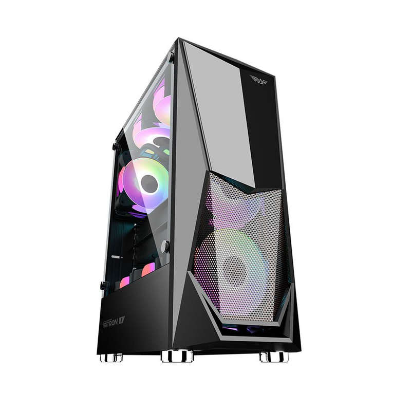 Armaggeddon Tritron 1 ATX Gaming Case with 3xARGB Fans - Black