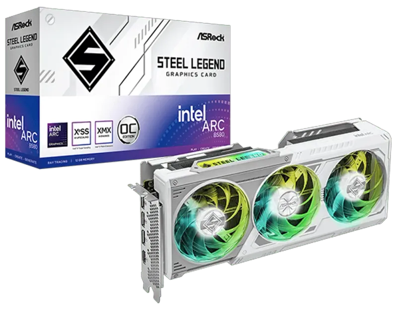 ASRock Intel ARC B580 Steel Legend OC 12GB Graphics Card  Ultimate Gaming Performance