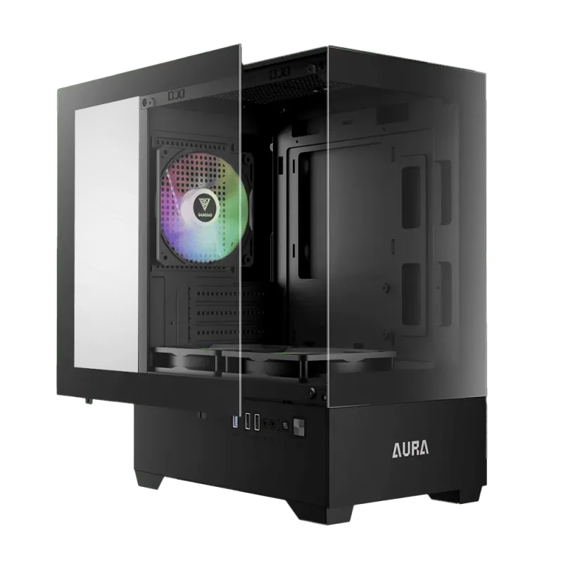 ATX Mid Tower Gaming Case with ARGB Fans & Tempered Glass