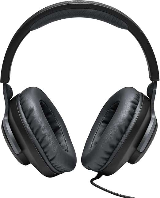 JBL Quantum 100 Wired Over-Ear Headphones with Detachable Microphone, Black