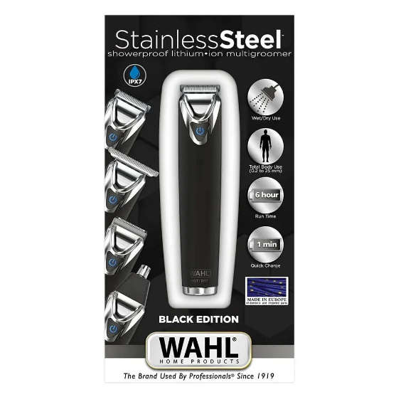 Wahl Stainless Steel 24 piece Matte Black Trimmer
