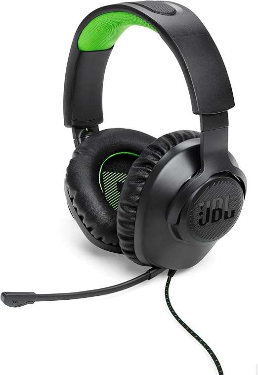 JBL Quantum 100X Console Wired Gaming Headset, Black/Green