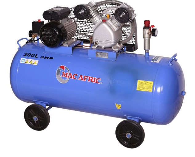 MAC AFRIC 200 Litre 2.2 KW (3 HP) 230 V Belt Driven V-Type Compressor