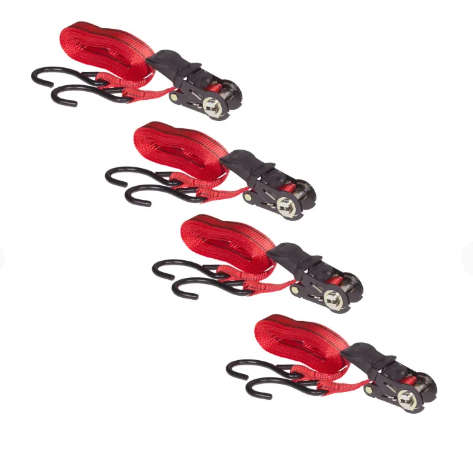 5 M "S" Hooks Ratchet Tie Down with Rubber Grip