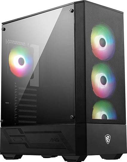 MSI MAG Forge 112R ATX Mid Tower Gaming Chassis with ARGB Fans - Black