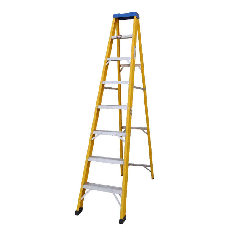 MAC AFRIC SUPERLITE 8 Step 2.4 M Fiberglass Step Ladder with Aluminium Treads