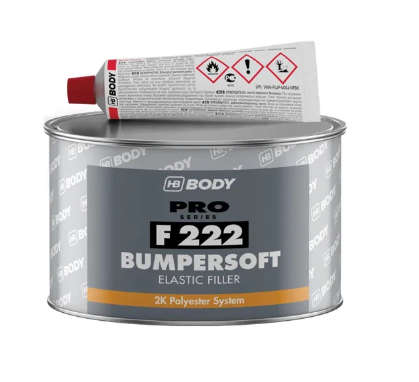 HB BODY F 222 Bumpersoft Elastic Filler, Black, 1kg