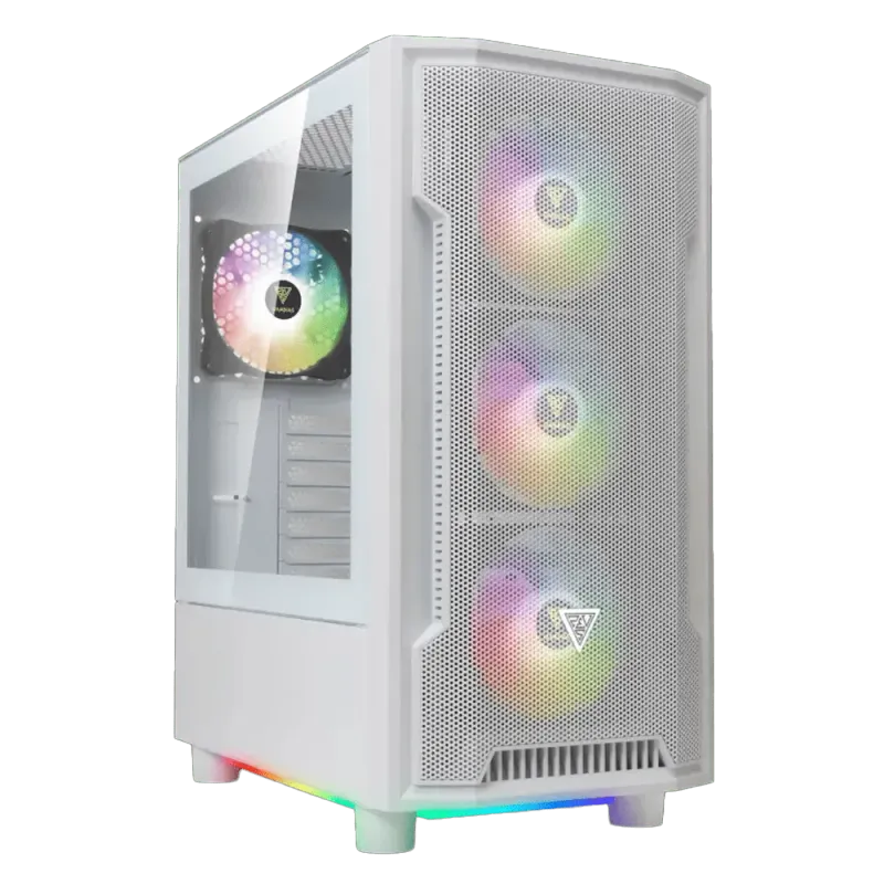 Gamdias Athena M6 Lite Gaming Case - Stylish White Design