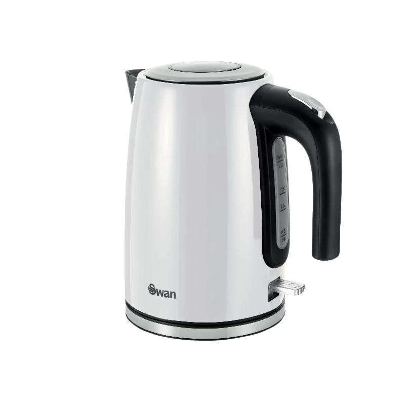 Swan Townhouse Stainless Steel Pearl White 1,7 Litre Jug Kettle