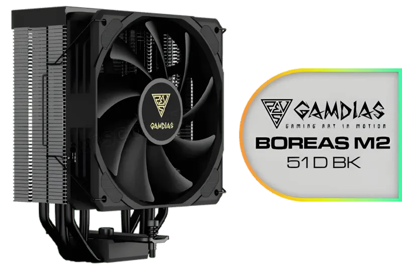 Gamdias BOREAS M2 51D CPU Cooler - Black Edition