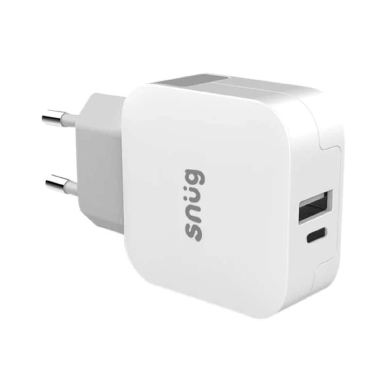 Snug 2 Port PD Usb Home Charger - White
