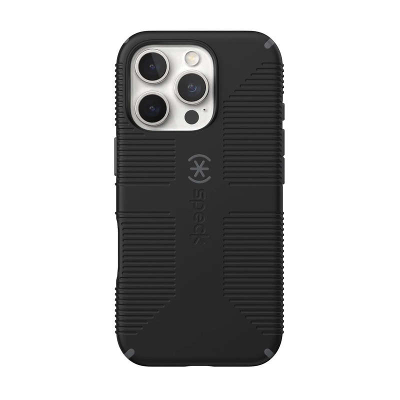 Speck Candyshell Grip MagSafe Case  Apple iPhone 16 Pro  Black & Slate Grey
