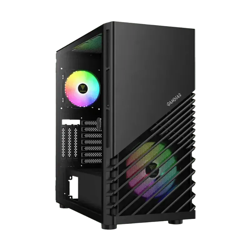 Gamdias Argus M4 Tempered Glass Gaming Case - Black