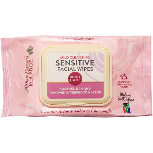 African Extracts Rooibos Mild Cleansing Facial Wipes Sensitive 25 Wipes