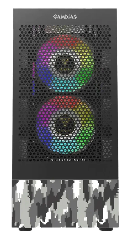 Gamdias Camo Edition Talos E3 Mesh Gaming Case with ARGB Fans & Tempered Glass