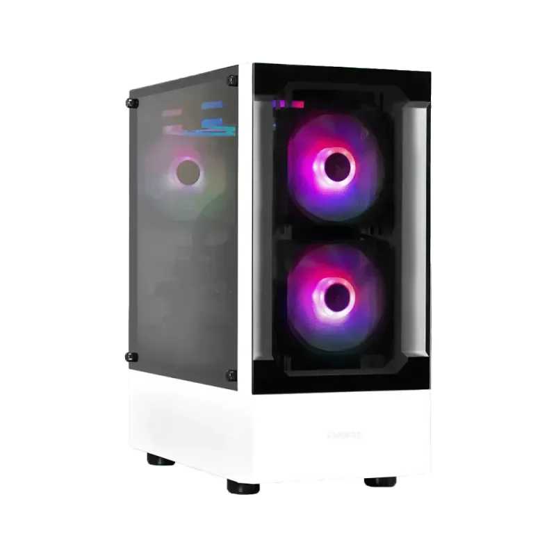 Premium White Compact Mid-Tower Gaming Case with ARGB Fans  TALOS E3