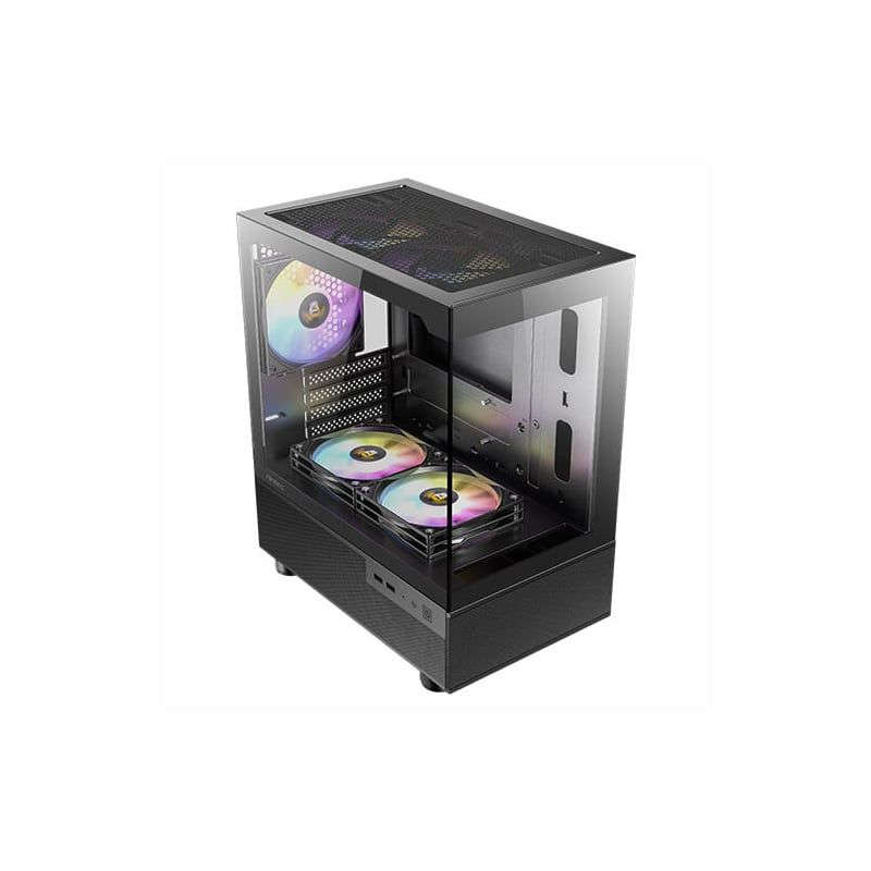 Antec CX200M Elite Micro-ATX RGB Mini-Tower Gaming Chassis with Tempered Glass - Black