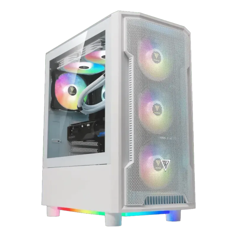 Gamdias Athena M6 Lite Gaming Case - Stylish White Design