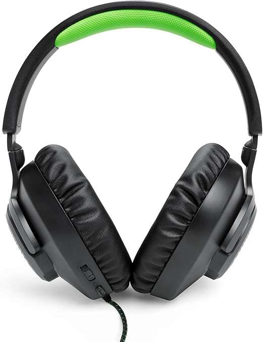 JBL Quantum 100X Console Wired Gaming Headset, Black/Green