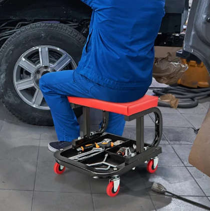 MAC AFRIC Rolling Creeper Seat with Cushion & Tool Tray