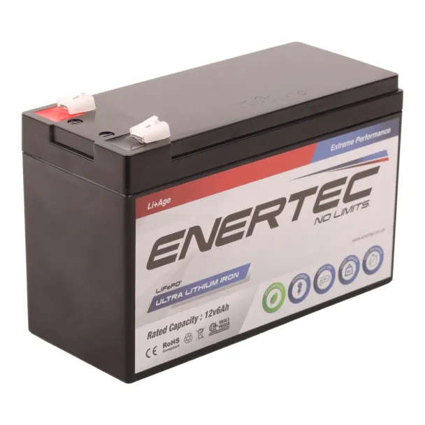 12V 6Ah Enertec Lithium-Ion Household and Security Battery